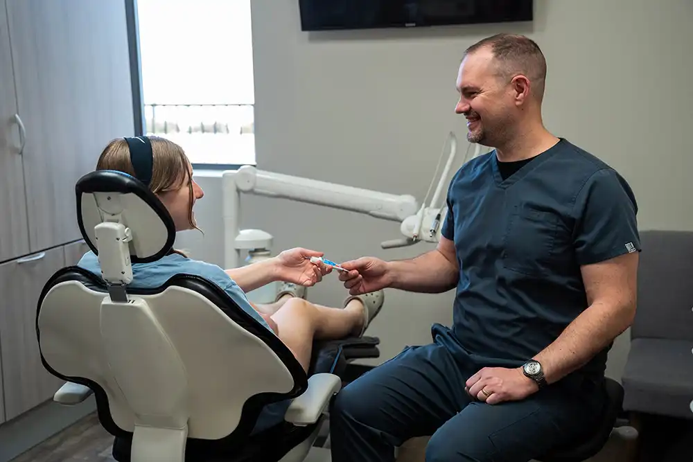 Doctor Jeremy Unger with Patient